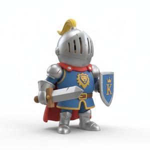 Charming Cartoon Hero Figurine 3D Print - Fantasy Knight Tabletop Sculpture & Playful Decor