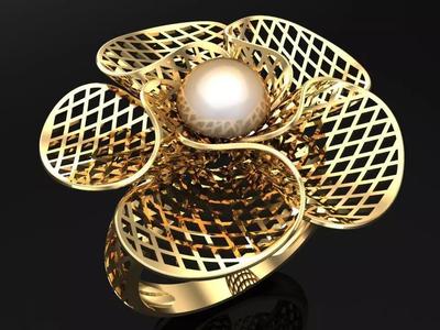 Mesh flower ring - Italian rings - Womens Rings - N6522