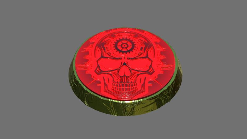 “MECH SKULL” 25MM BASE FOR MODEL MINIATURES