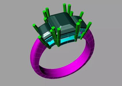 Diamond Engagement ring Classic Trilogy 3 pietre Smeraldo