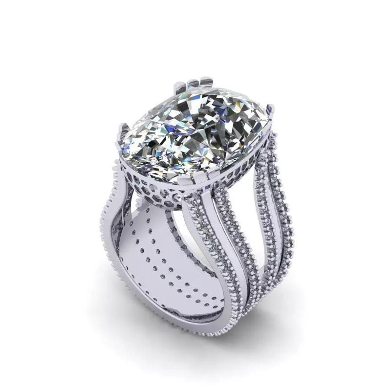 Diamond ring Jewelry Cocktail Ring 3D print model