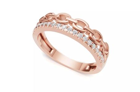 Diamond Chain Ring Trendy Stackable Band