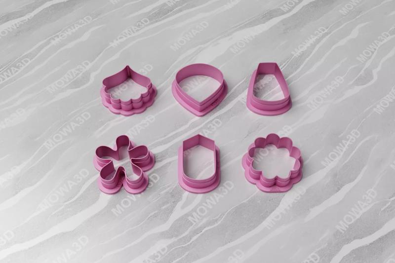 Polymer clay Earring Cutter Set of 06