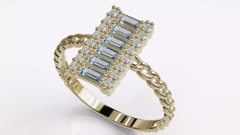 Jewelry Diamond Cuban Ring Model RZ02