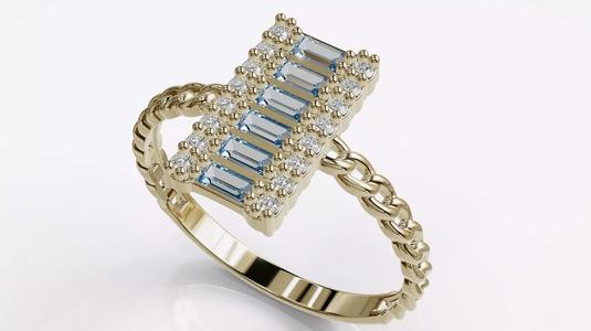 Jewelry Diamond Cuban Ring Model RZ02