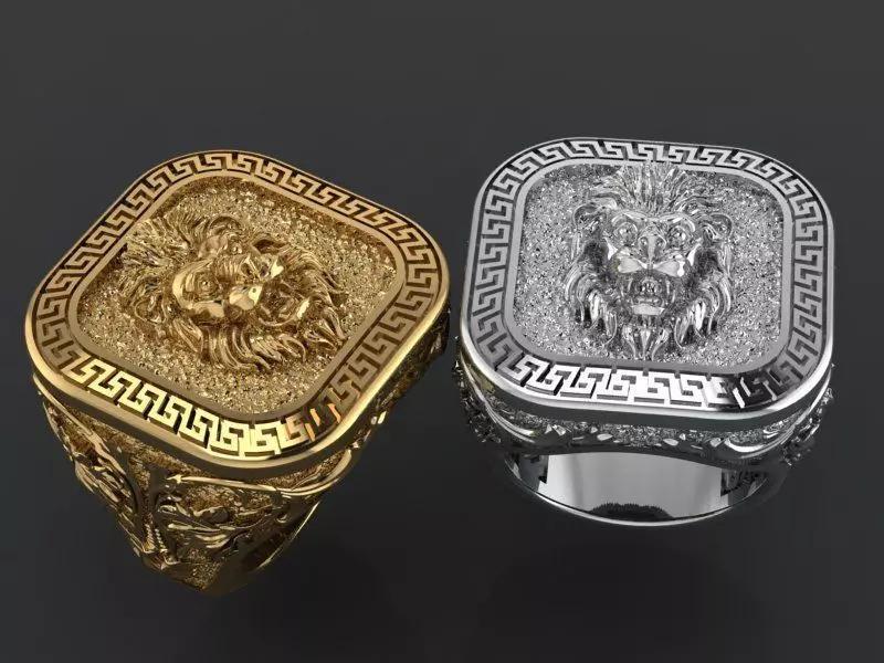 floral lion ring
