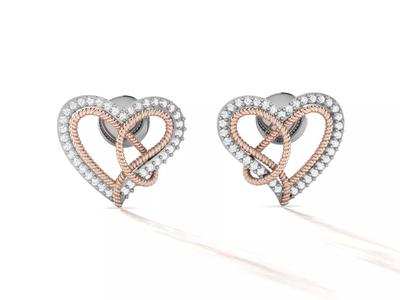 Women Heart Earring 3dm STL OBJ FBX Render Details