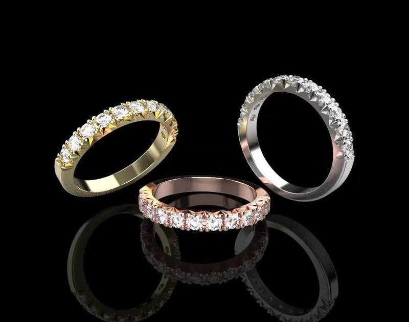 Fishtail diamond setting wedding ring