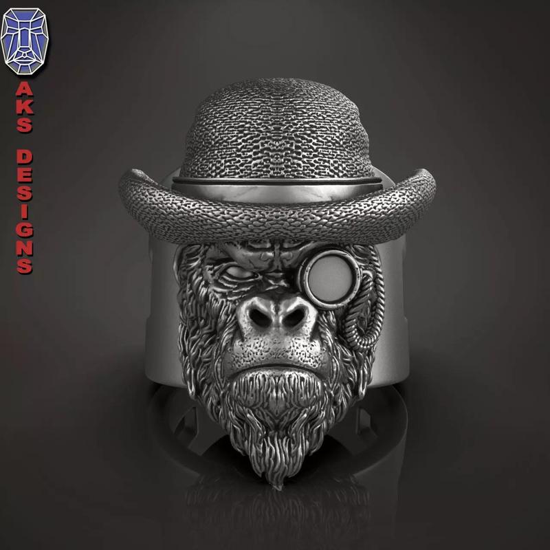 Ring animal jewelry Gentlemen gorilla 1