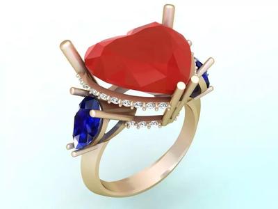 Gemstone rings - Heart stone ring - Diamond rings