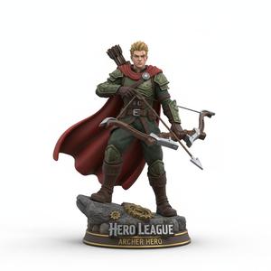 Dynamic Archer Hero Figurine - Fantasy Ranger Warrior 3D Print Model