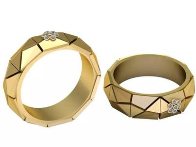 Geometric Band Ring 3D PRINTABLE MODEL
