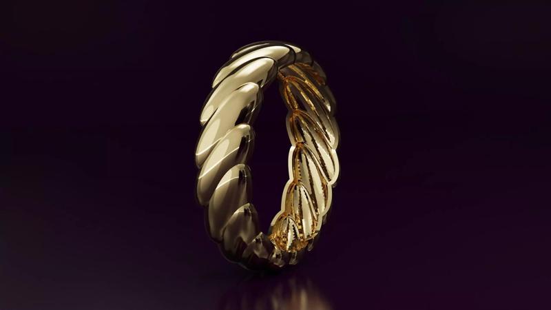 free form bead band Ring N09