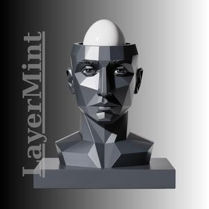 Geometric Bust Egg Holder Stand | 3D Printable STL File for Modern Artistic Egg Display