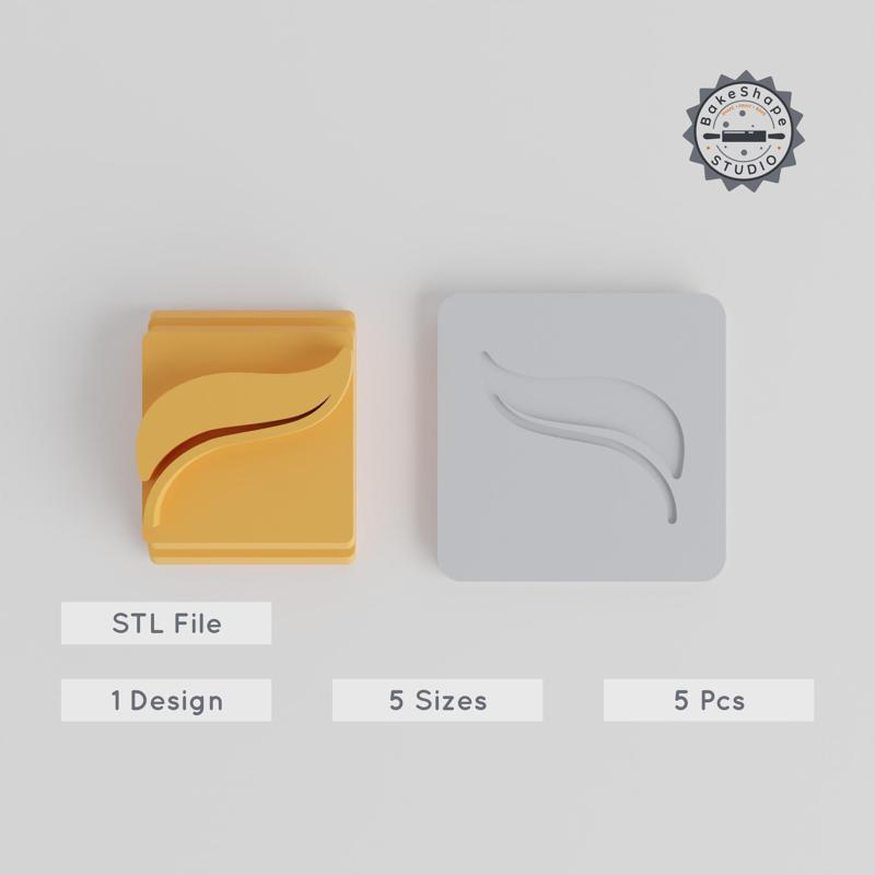 Leaf Stamp Tile Set, 5 Sizes, 20-40mm, Perfect for Clay, Fondant & Cookies, Nature & Garden Inspired Designs