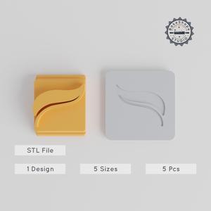 Leaf Stamp Tile Set, 5 Sizes, 20-40mm, Perfect for Clay, Fondant & Cookies, Nature & Garden Inspired Designs