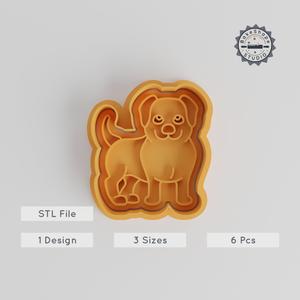 Labrador Cookie Cutter & Stamp, Dog Shape, Pet Canine Design, Perfect for Cookies & Fondant, 3 Sizes, 6-Piece Set