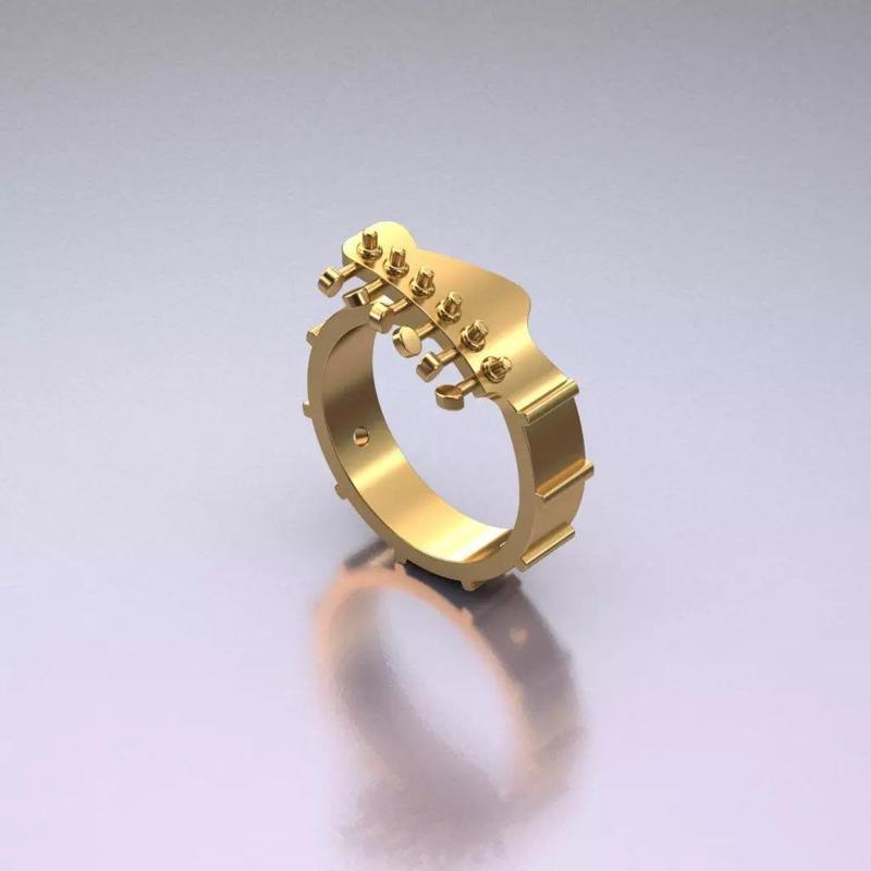 Guitar ring in jewellery 3D print model
