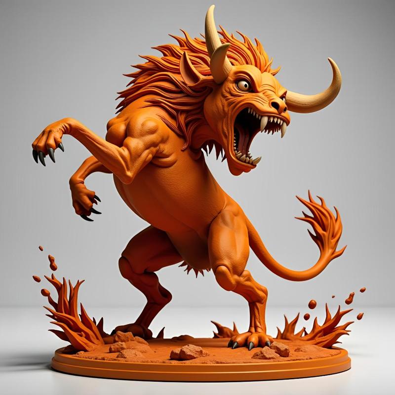 28-32mm Hellish Lion Beast Miniature