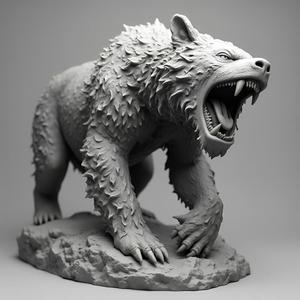 Feral Dire Bear 32mm Miniature