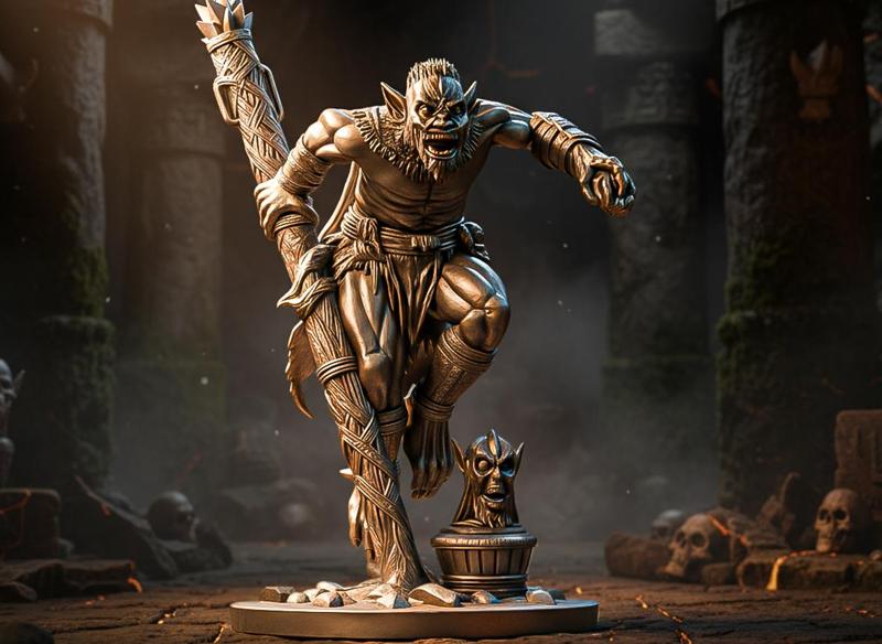 Savage Cauldron Warlord – Tribal Orc 3D Printable Figurine