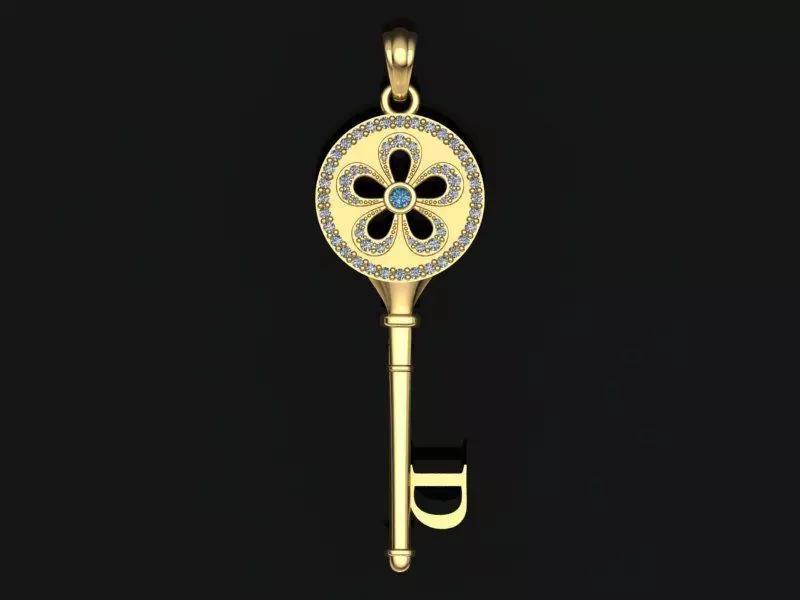 Key pendant letter D