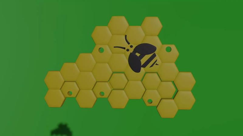 3D printable housekeeper honeycomb with bee