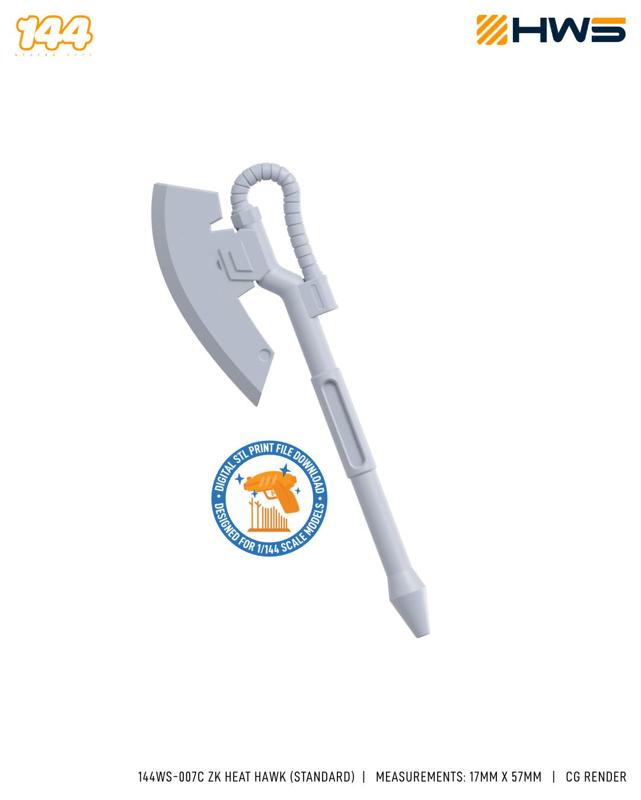 144WS-007C ZK Heat Hawk (Standard). 3D Printed Heat Hawk for High Grade Scale Mecha Kits.