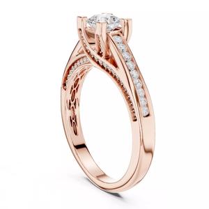 Asscher and Channel Set Round Diamond Wedding Ring 3DM STL Video