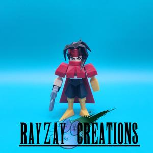 Vincent Valentine from Final Fantasy VII low poly Action figure