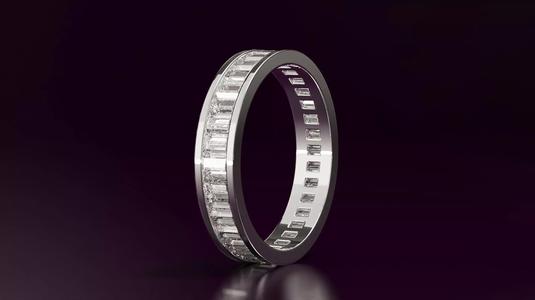 baguette straight cut eternity ring 54EU size