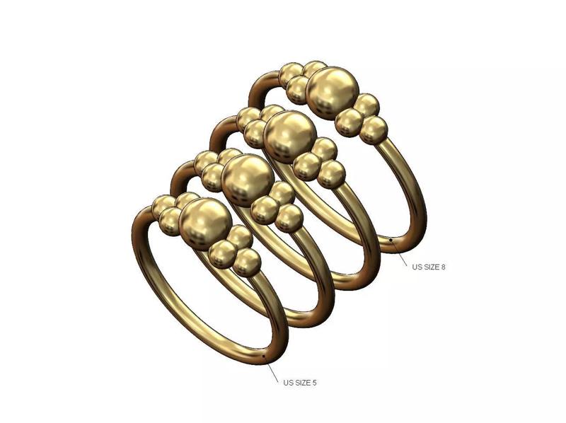 Bead ornament band US sizes 5to8