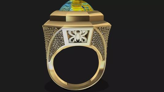 cabochon signet pave ring stl verified