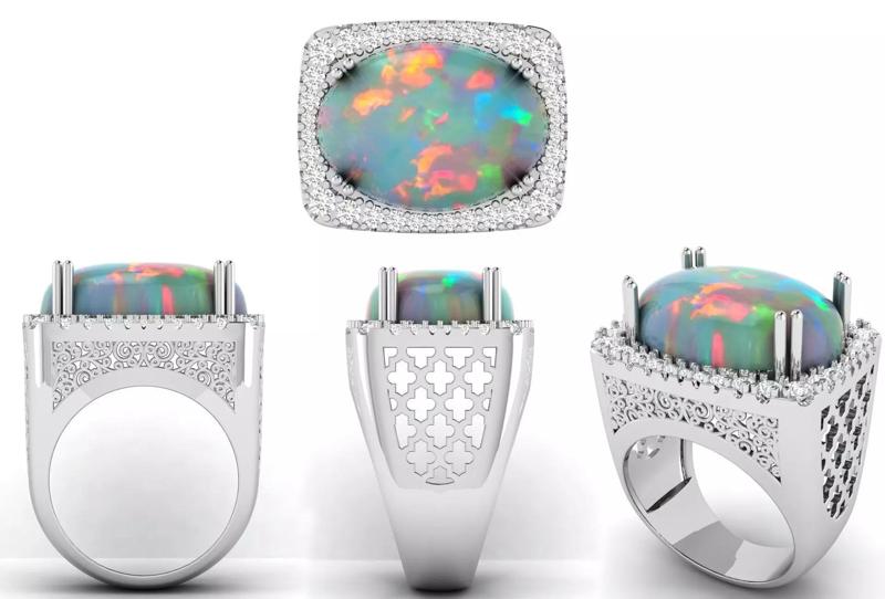 Cabochon Oval Stone Ring