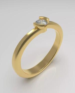 Bypass ring with 3mm gem