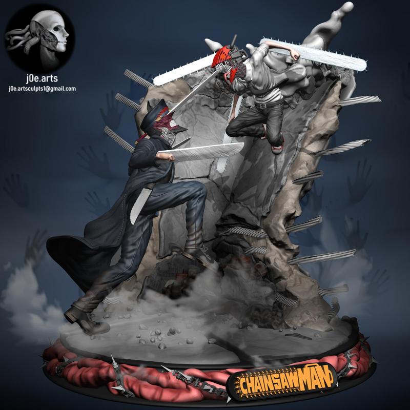 Chainsaw Man: Denji Vs Katana Battle Statue