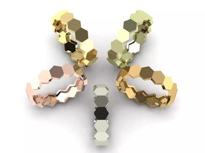 Hexagonal or geometric ring