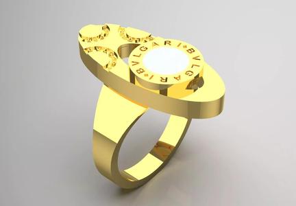 Yellow gold ring Bulgari design model gr0120