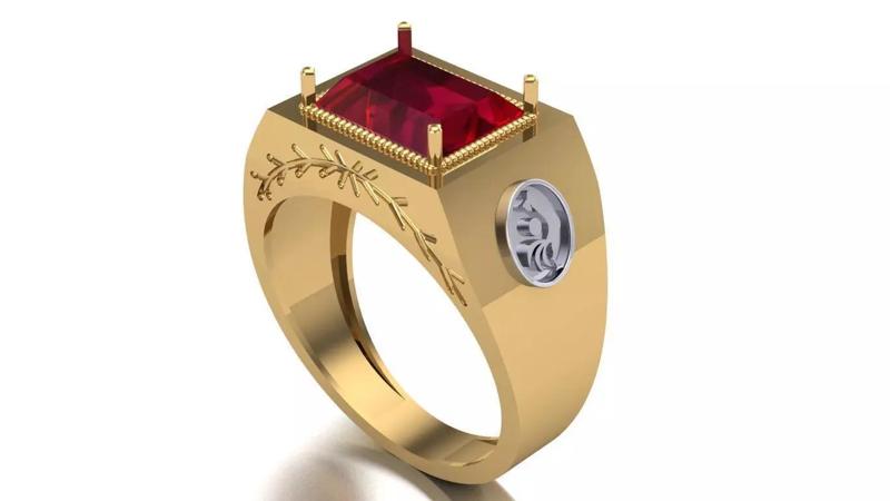 Graduation male ring in advertising and publicity