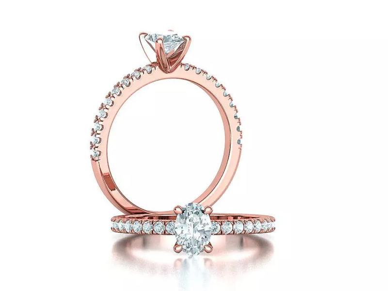 Solitaire Engagement Ring 50 pointer Oval Stone Cad model