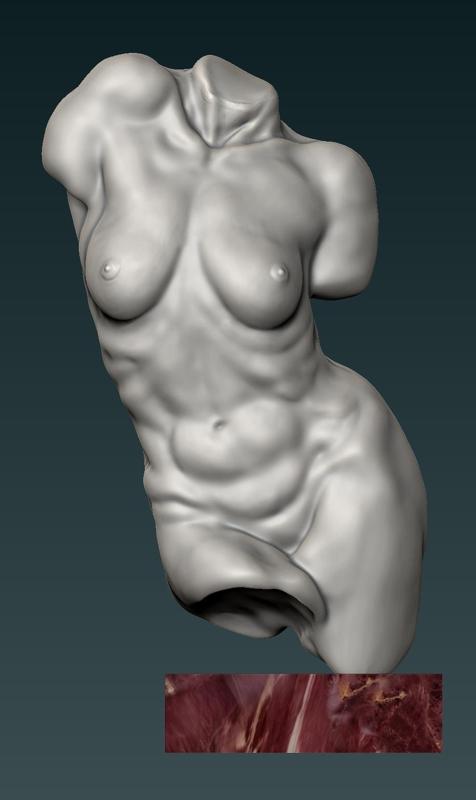 escultura torzo femenino
