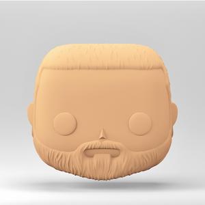 Stylized Chibi / POP Head STL | 3D Print File | MH_2-26 | Fringe haircut and beard