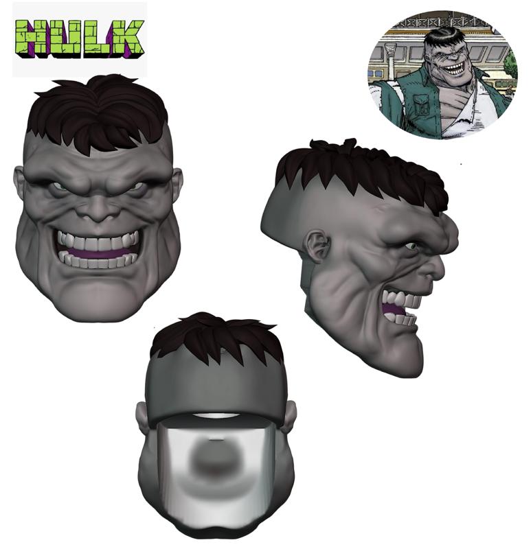 Hulk head Arthur Addams headsculpt for marvel legends