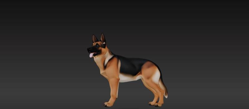 German Shepherd STL – Highly Detailed 3D Model for 3D Printing