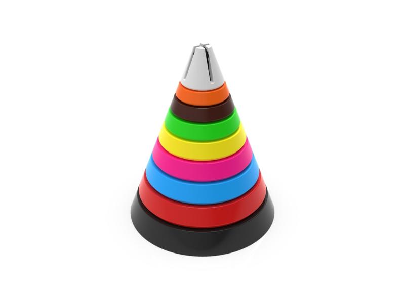3D Printable Educational Puzzle Game for Kids – Stacking Cone Shape Toy for Learning