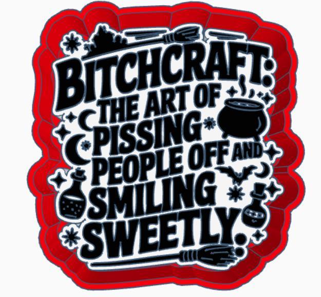 BitchCraft Freshie Mold STL | Funny Witchy Car Freshener & Resin Design