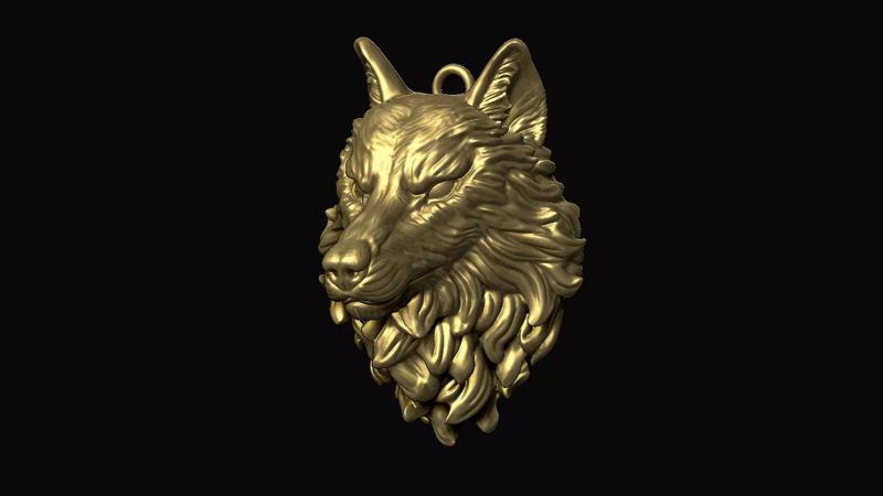 Wolf Head Pendant