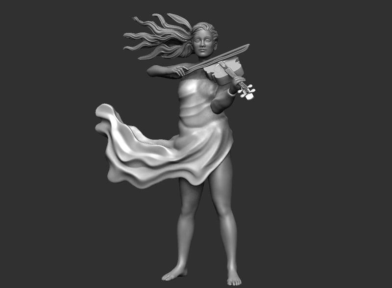 Hot female playing violin - nsfw