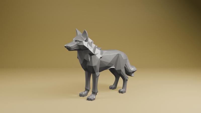 Low Poly German Shepherd – 3D Printable Geometric Dog STL