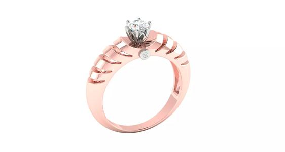 Rose gold -Diamond Ring-  3DM AND STL File - DC LR-0953